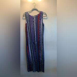 Kathie Lee summer maxi length dress beautiful print L 12/14